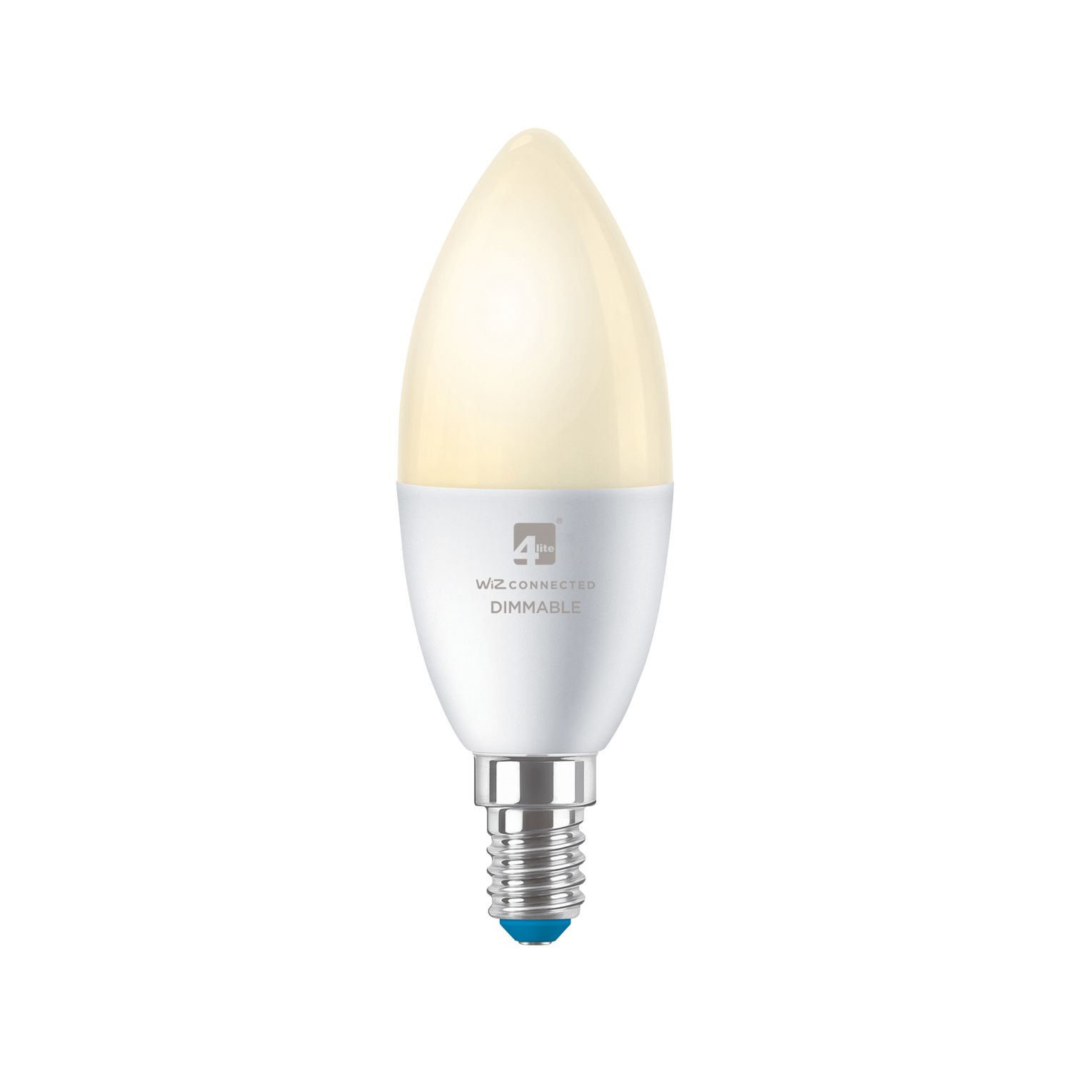 4lite E14 Candle LED Smart Light Bulb 4.9W 470lm 2 Pack (166GC)
