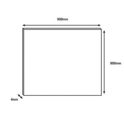 Wilsonart  Glacier White/Neptune Blue Wide Hob Splashback 900mm x 800mm x 4mm