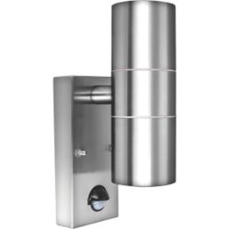 Luceco Azurar Outdoor Decorative External Wall Light With PIR & Photocell Sensor Stainless Steel