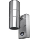 Luceco Azurar Outdoor Decorative External Wall Light With PIR & Photocell Sensor Stainless Steel