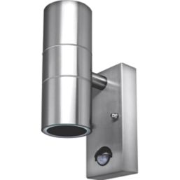Luceco Azurar Outdoor Decorative External Wall Light With PIR & Photocell Sensor Stainless Steel