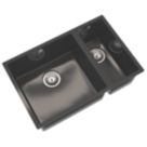 ETAL Comite 1.5 Bowl Composite Kitchen Sink Gloss Black Left-Handed 670mm x 440mm