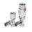 Towelrads  15mm x 1/2" Chrome Angled Modern Thermostatic Radiator Valve & Lockshield