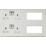 Knightsbridge SFR298BCW 13A 4-Gang DP Combination Plate Brushed Chrome with White Inserts