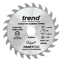 Trend CraftPo CSB/11524 Wood Thin Kerf Combination Circular Saw Blade for Cordless Saws 115 x 9.5mm 24T