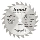 Trend CSB/11524 Wood Thin Kerf Combination Circular Saw Blade for Cordless Saws 115mm x 9.5mm 24T