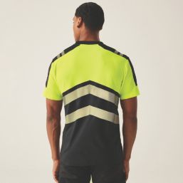 Regatta Hi-Vis XPro Short Sleeve T-Shirt Black/Yellow Medium 40" Chest