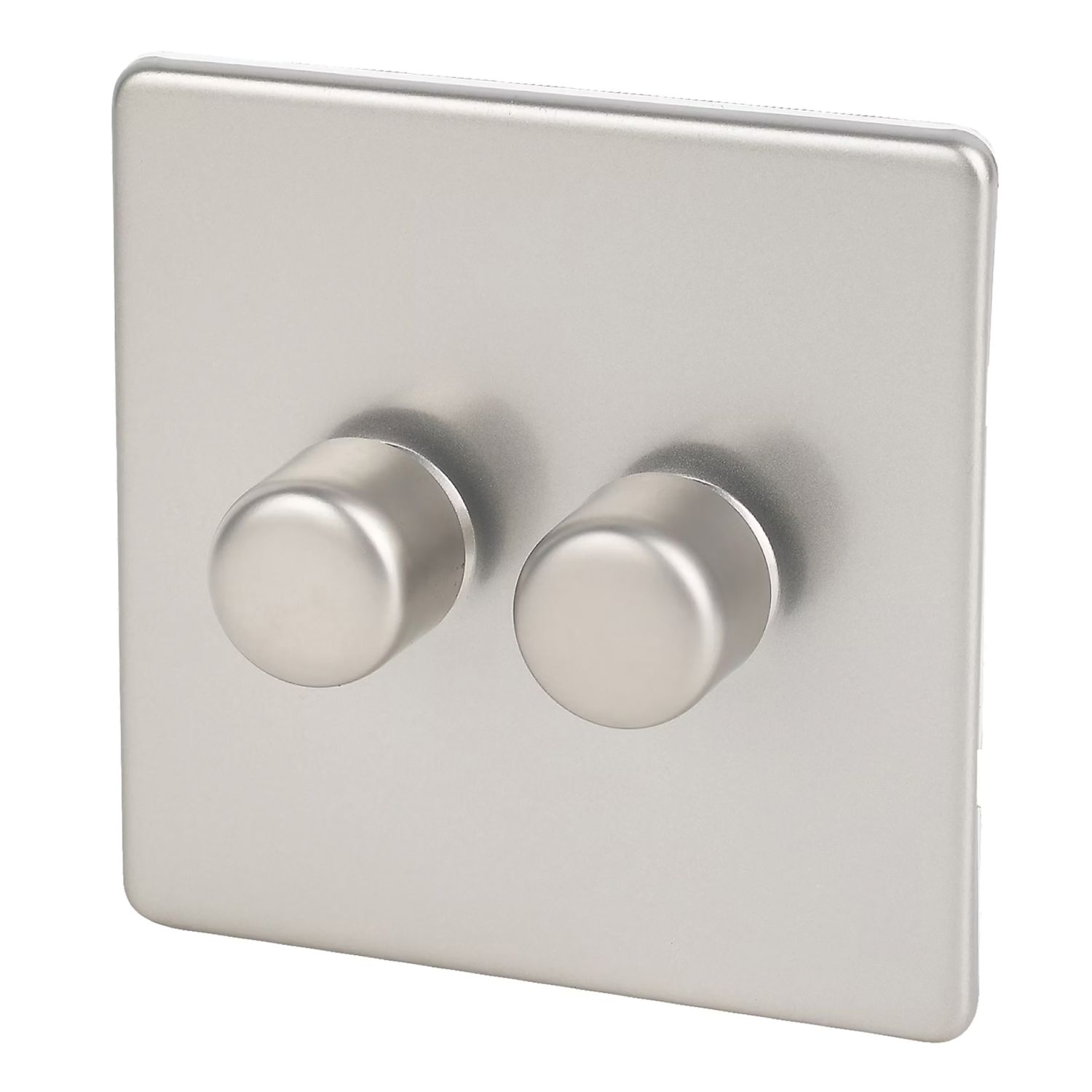 Varilight V-Pro 2-Gang 2-Way LED Dimmer Switch Satin Chrome with Colour-Matched Inserts (166YT)