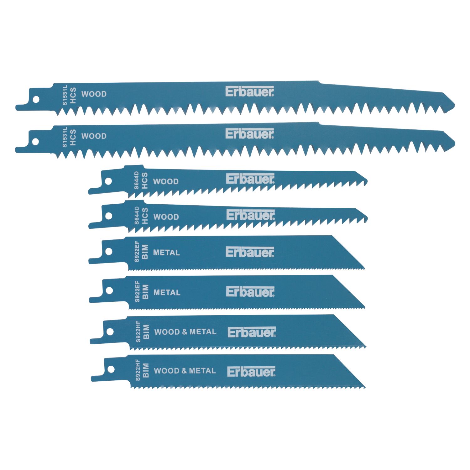 Erbauer Multi-Material Reciprocating Saw Blade Set 8 Pcs (1672D)