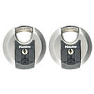 Master Lock Excell Stainless Steel Keyed Alike Weatherproof  Disc Padlocks 70mm 2 Pack