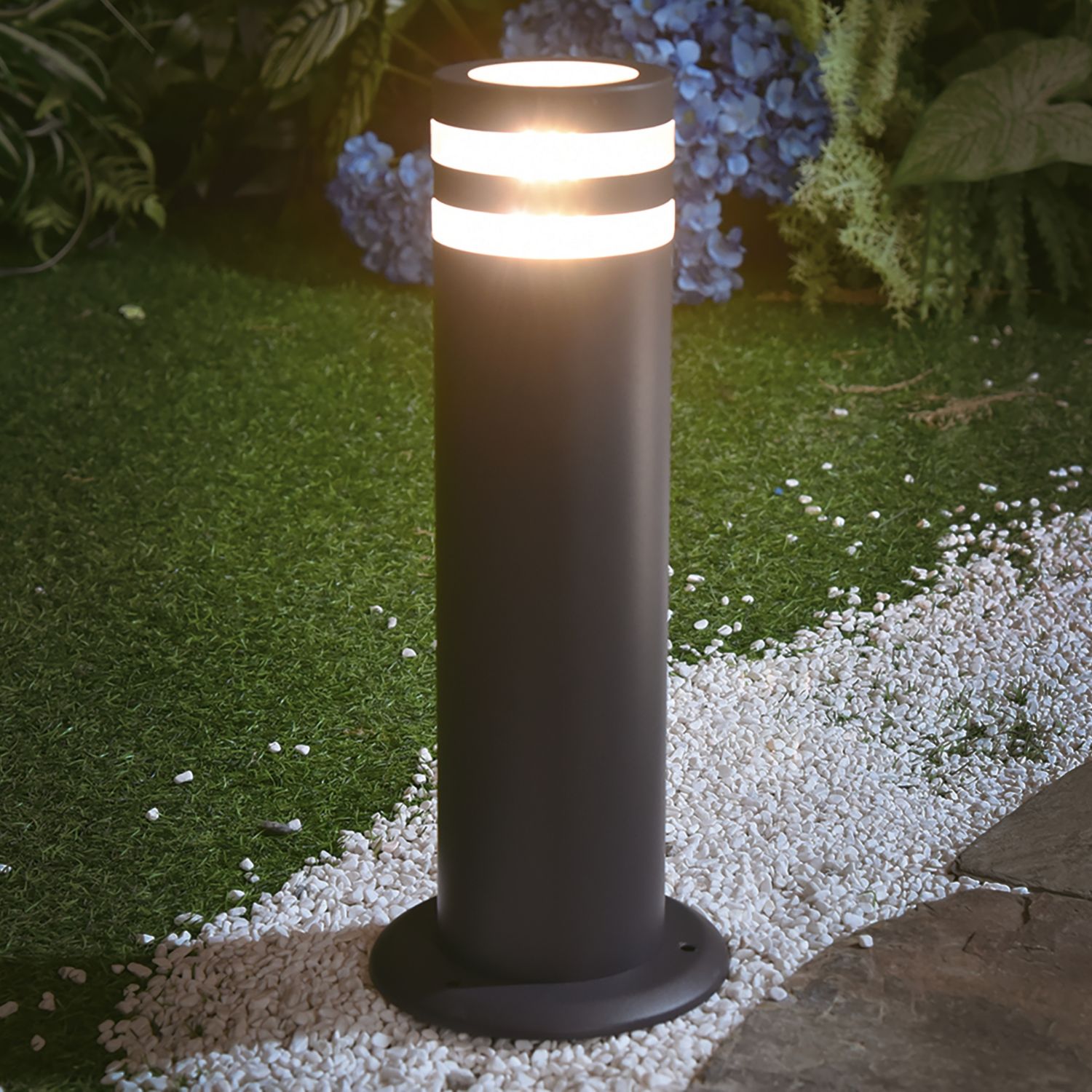Lutec Focus 400mm Outdoor Bollard Light Dark Grey (167AJ)