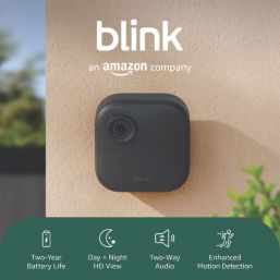 Blink Outdoor 4 Battery-Powered Black Wireless 1080p Indoor & Outdoor Square Smart Cameras 4 Pack