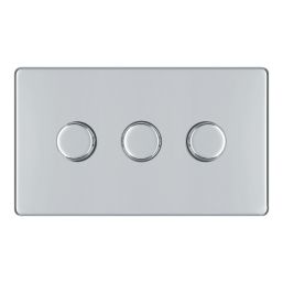 LAP  3-Gang 2-Way LED Dimmer Switch  Polished Chrome with Colour-Matched Inserts