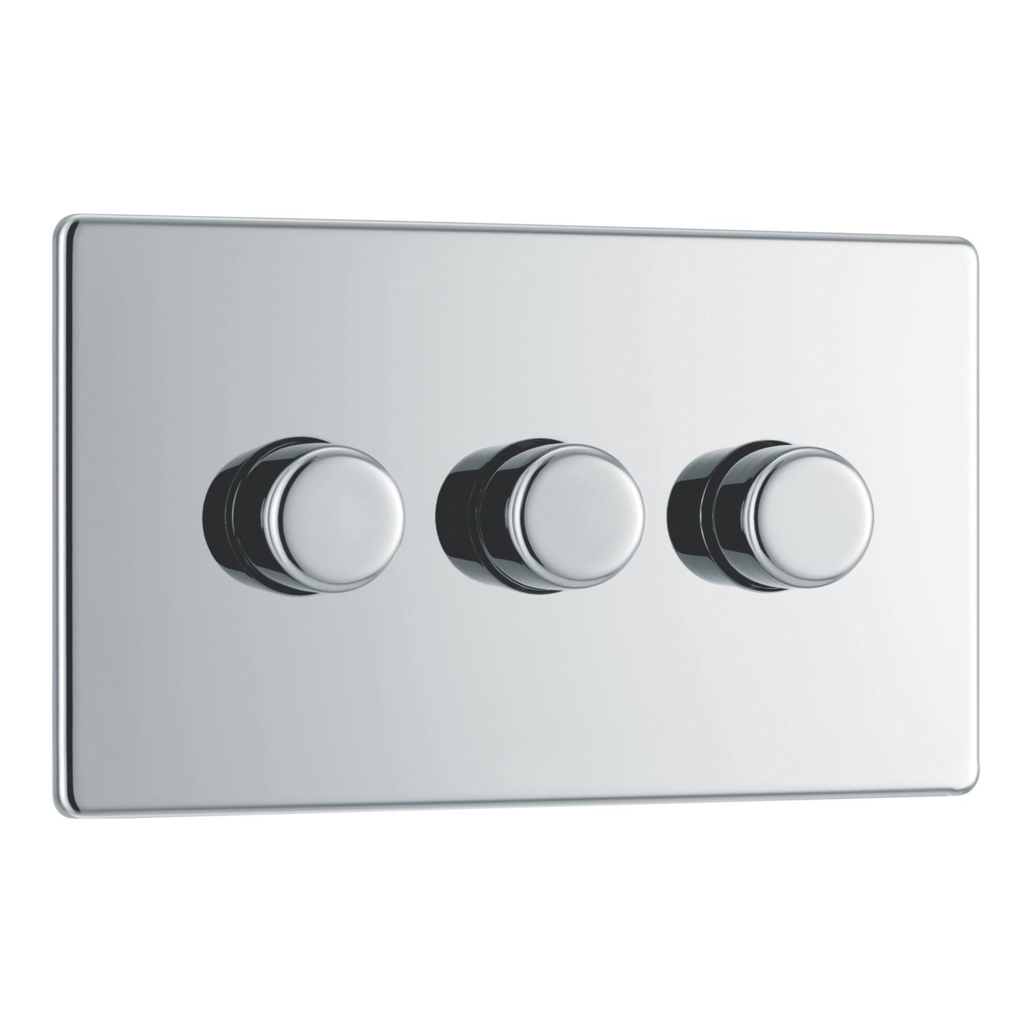 LAP 3-Gang 2-Way LED Dimmer Switch Polished Chrome with Colour-Matched Inserts (167CN)