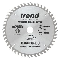 Trend  Wood TCT Circular Saw Blades 160mm x 20mm 48T 3 Pack