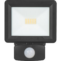 Luceco Essence Outdoor LED Floodlight with Ball Joint With PIR Sensor Black 10W 1000lm