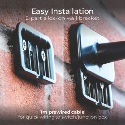 Luceco Essence Outdoor LED Floodlight with Ball Joint With PIR Sensor Black 10W 1050lm