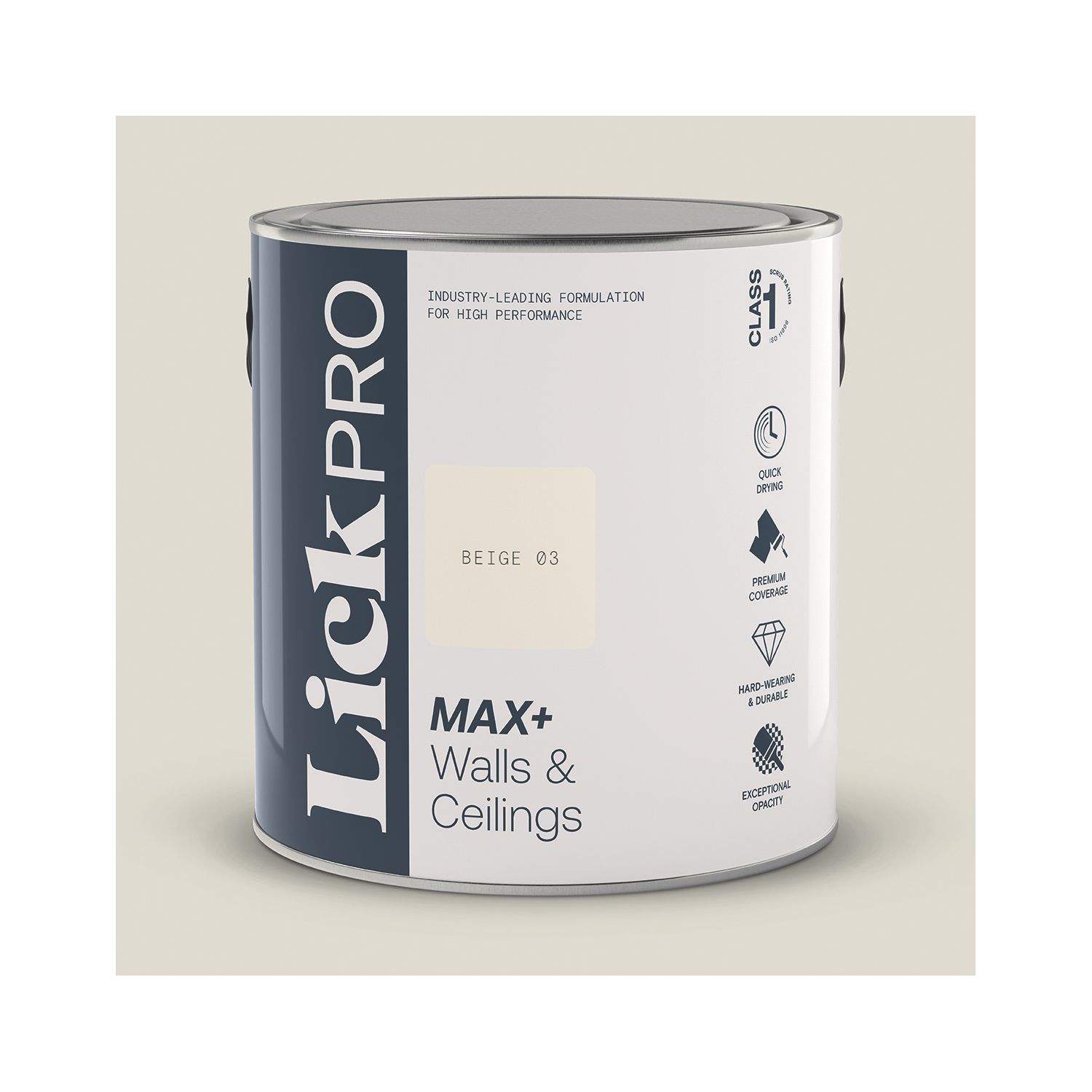 LickPro Max+ 2.5Ltr Beige 03 Eggshell Emulsion Paint (167JX)