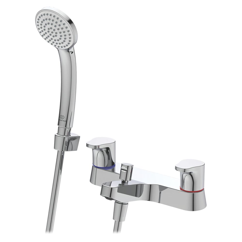 Ideal Standard Cerabase Deck-Mounted  Dual Control Bath Filler with Shower Set Chrome
