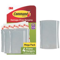 Command Silver Self-Adhesive Picture Hanger 4 Pack