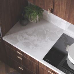 Wilsonart Matt Grey & White Stone Effect Laminate Upstand 3000mm x 100mm x 20mm