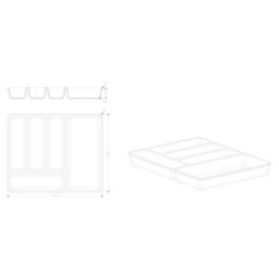 Essentials Nitaki Plastic Cutlery Tray 514mm x 424mm Grey