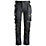Snickers 6241 Stretch Trousers Grey / Black 35" W 30" L