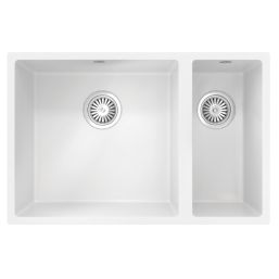 ETAL Comite 1.5 Bowl Composite Kitchen Sink Matt White Left-Handed 670mm x 440mm