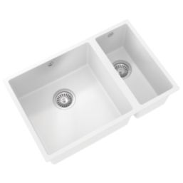 ETAL Comite 1.5 Bowl Composite Kitchen Sink Matt White Left-Handed 670mm x 440mm