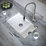 ETAL Comite 1.5 Bowl Composite Kitchen Sink Matt White Left-Hand 670mm x 440mm
