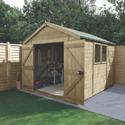 Forest Timberdale 8' 6" x 10' (Nominal) Apex Tongue & Groove Timber Shed with Base