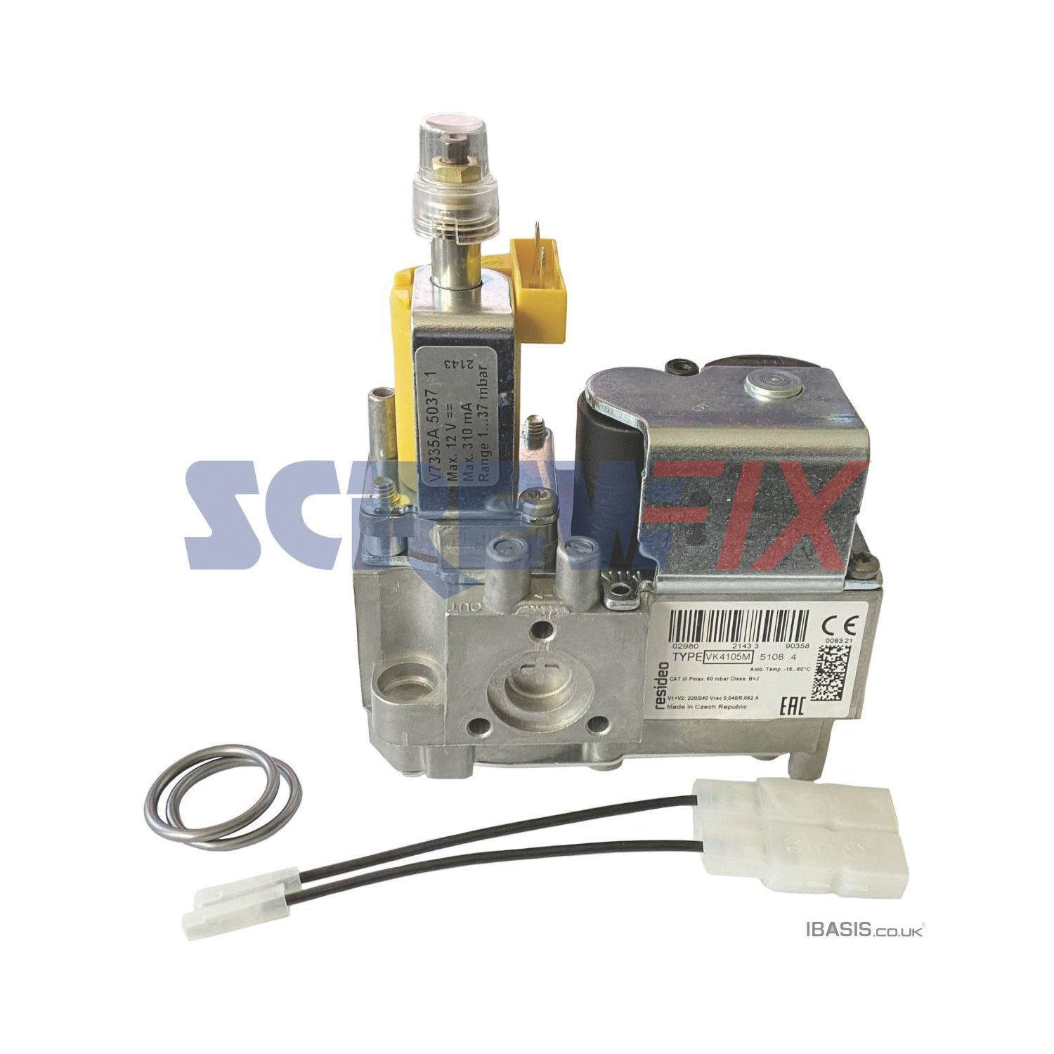 Baxi 5107339 Gas Valve Assembly with O-Rings (167TP)