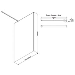 Palermo  Semi-Framed Showerwall Glass Brass 1200mm x 1950mm