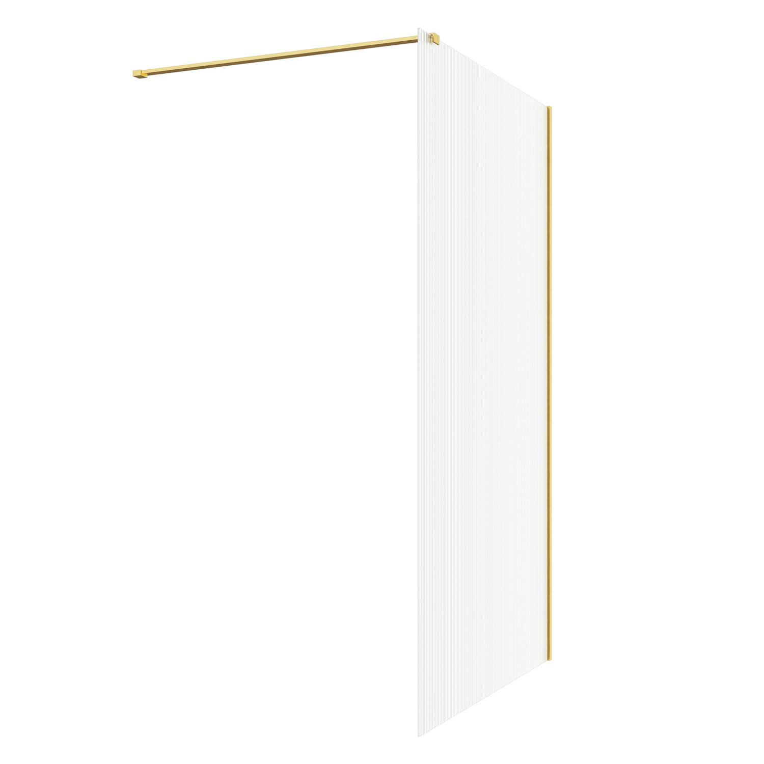 Palermo Semi-Framed Showerwall Glass Brass 1200mm x 1950mm (168AE)