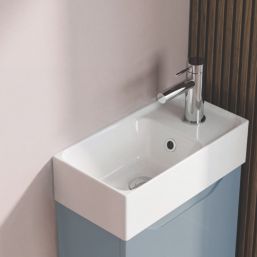 Memo Bathroom Vanity Unit with Basin Matt Soft Blue 397mm x 210mm x 860mm