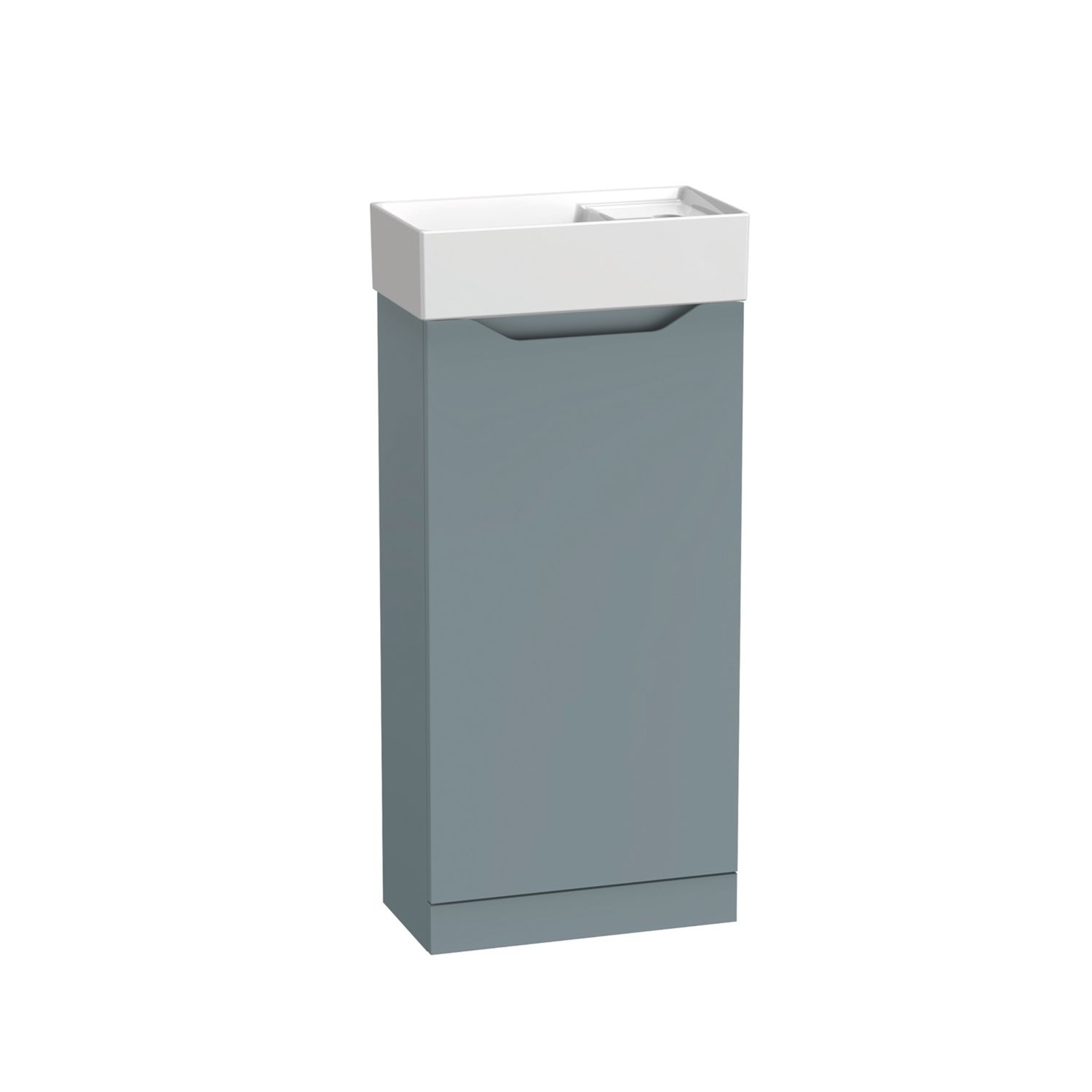 Memo Bathroom Vanity Unit with Basin Matt Soft Blue 397mm x 210mm x 860mm (168CH)