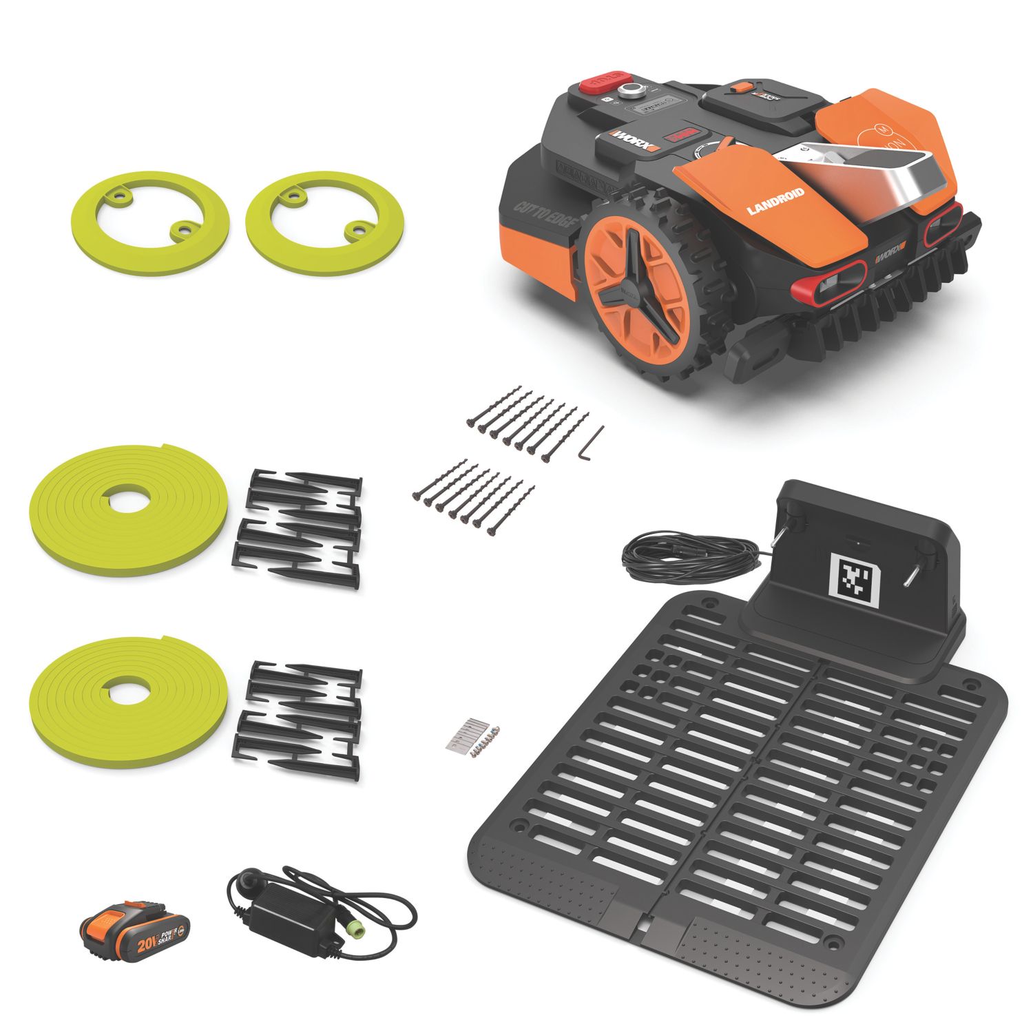 Worx 20V 2.0Ah Li-Ion PowerShare Brushless Cordless 18cm Landroid Vision WR206E M600 Robotic Lawn Mower (168HA)