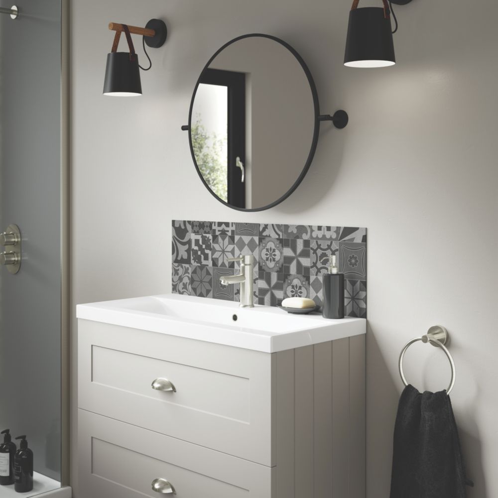 Splashwall Abruzzo Vanity Splashback Matt Grey 800mm x 250mm x 4mm