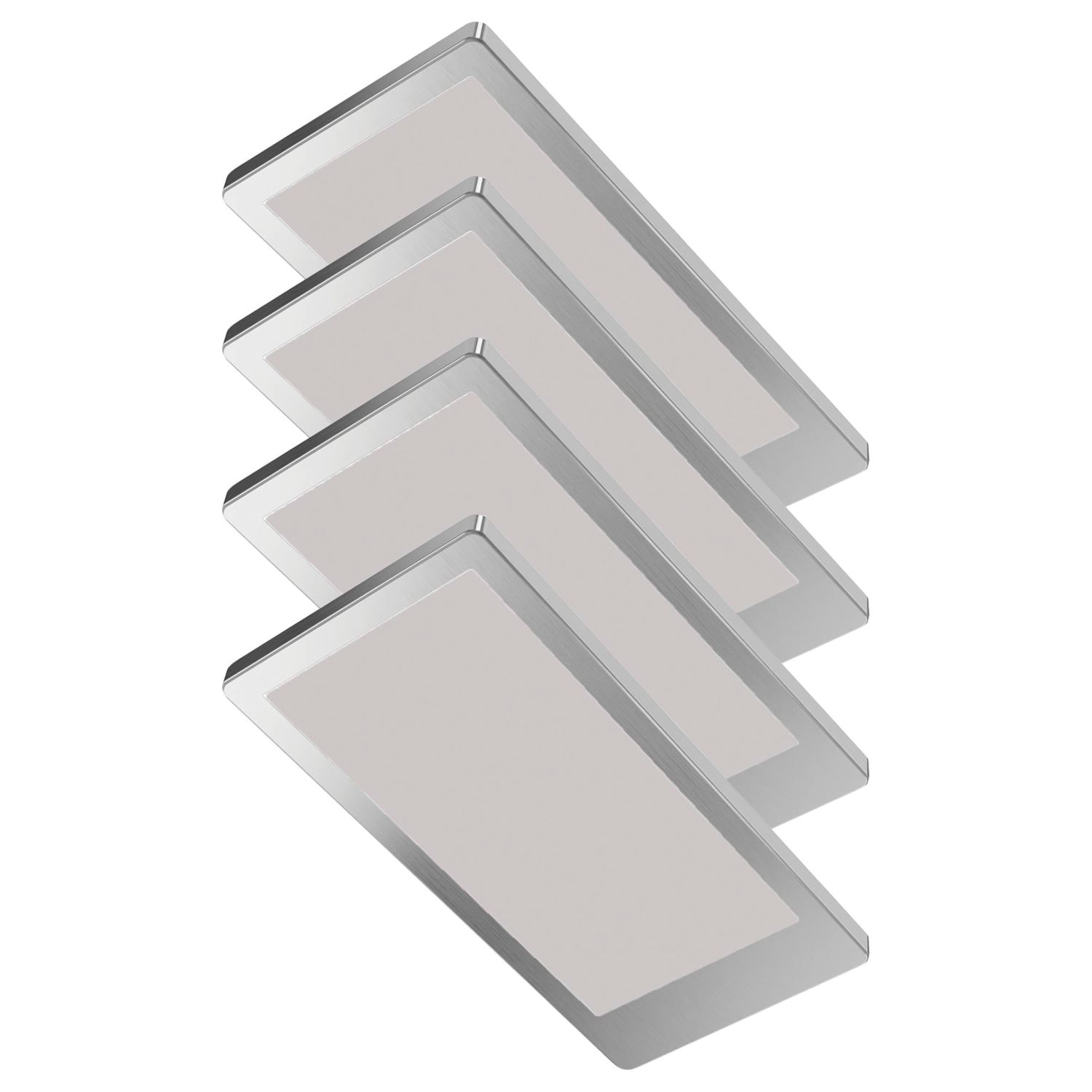 Sensio Neo Pro Rectangular LED Under Cabinet Lights Steel 19.2W 290 - 310lm 4 Pack (168PE)