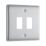 British General Nexus Metal Grid 2-Module Grid Faceplate Brushed Steel