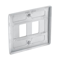 British General Nexus Metal Grid 2-Module Grid Faceplate Brushed Steel
