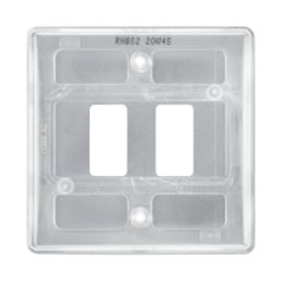 British General Nexus Metal Grid 2-Module Grid Faceplate Brushed Steel