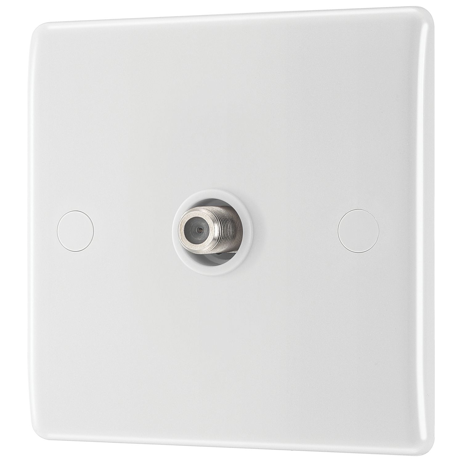 British General 800 Series 1-Gang F-Type Satellite Socket White (168XF)