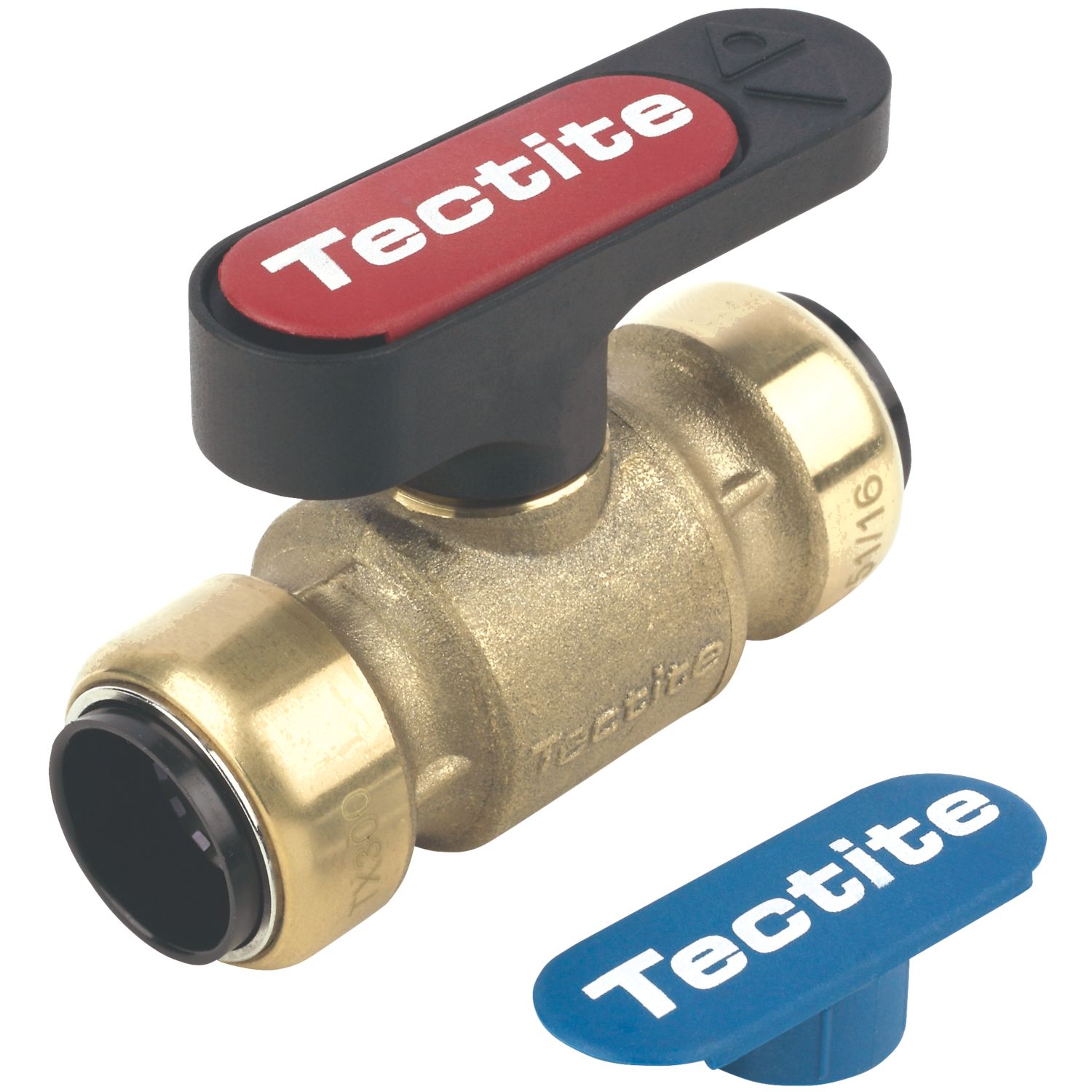 Tectite Classic TX300 Push-Fit Full Bore 22mm Lever Ball Valve with Black Handle (1691V)