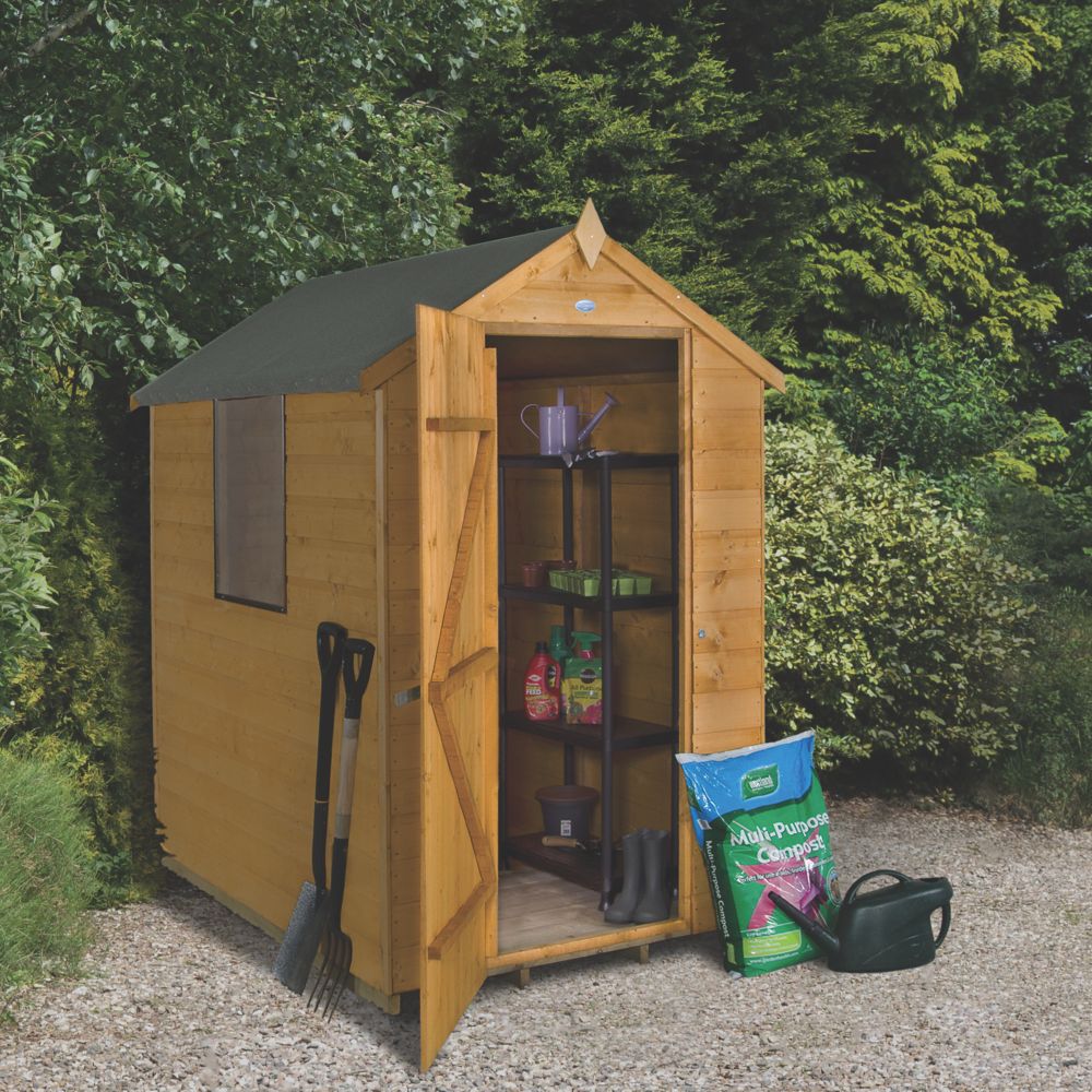 forest 4' x 6' nominal apex shiplap timber shed wooden