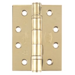 Smith & Locke  Stainless Brass Grade 13 Fire Rated Square Ball Bearing Hinges 102mm x 76mm 2 Pack