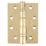 Smith & Locke  Stainless Brass Grade 13 Fire Rated Square Ball Bearing Hinges 102mm x 76mm 2 Pack