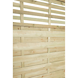 Forest Kyoto  Slatted Top Fence Panels Natural Timber 6' x 6' Pack of 10