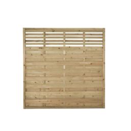 Forest Kyoto  Slatted Top Fence Panels Natural Timber 6' x 6' Pack of 10