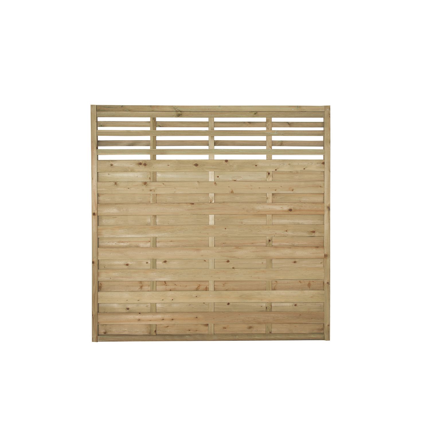 Forest Kyoto Slatted Top Fence Panels Natural Timber 6' x 6' Pack of 10 (1699K)